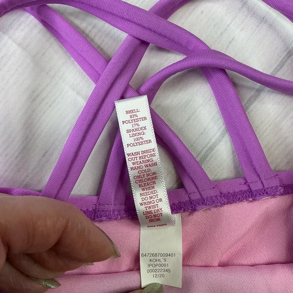 SO Girls One Piece Swimsuit‎ Shimmering Pink and Blue Swimwear Size M